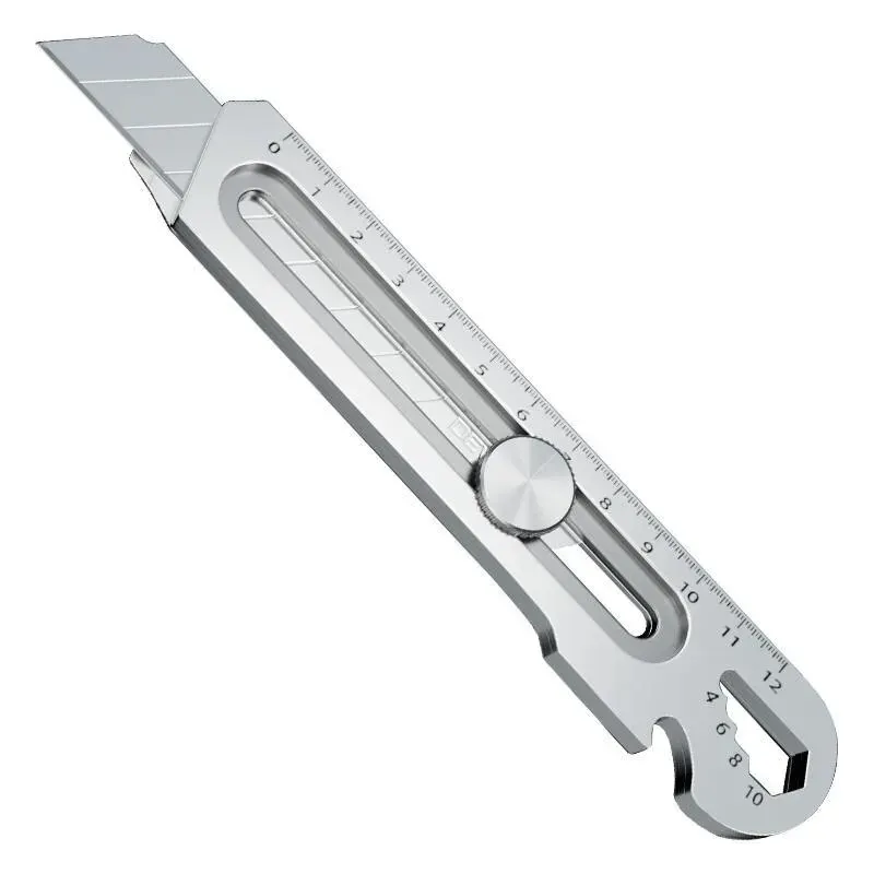 Couteau utilitaire Boîte Cutter 6 En 1 Mutipurpose En Acier Inoxydable Rétractable Robuste Étanche Snap off Couteau