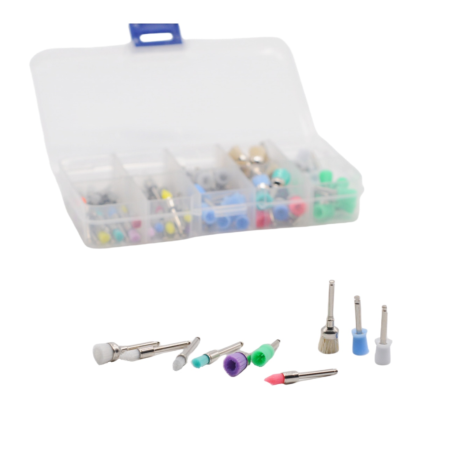 1 box Einweg Dental Polierer Nylon Borsten Pinsel Polieren Polierer Tasse Zähne Bleaching Prophy Pinsel Zahnarzt Werkzeuge