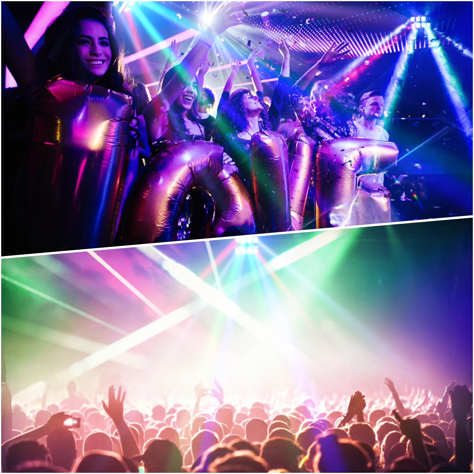 Yiflamefly 60W Moving Head DJ Lights RGBW Stage Lights Mini Spider Lights DMX512 Control For DJ Party Bar Disco Show Wedding