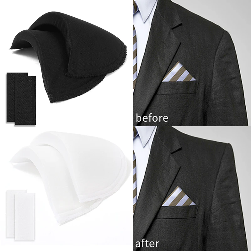 1 par de hombreras de esponja suave, chaqueta, camisa, hombrera gruesa, sin costura, accesorios de ropa acolchados de espuma desmontables ajustables