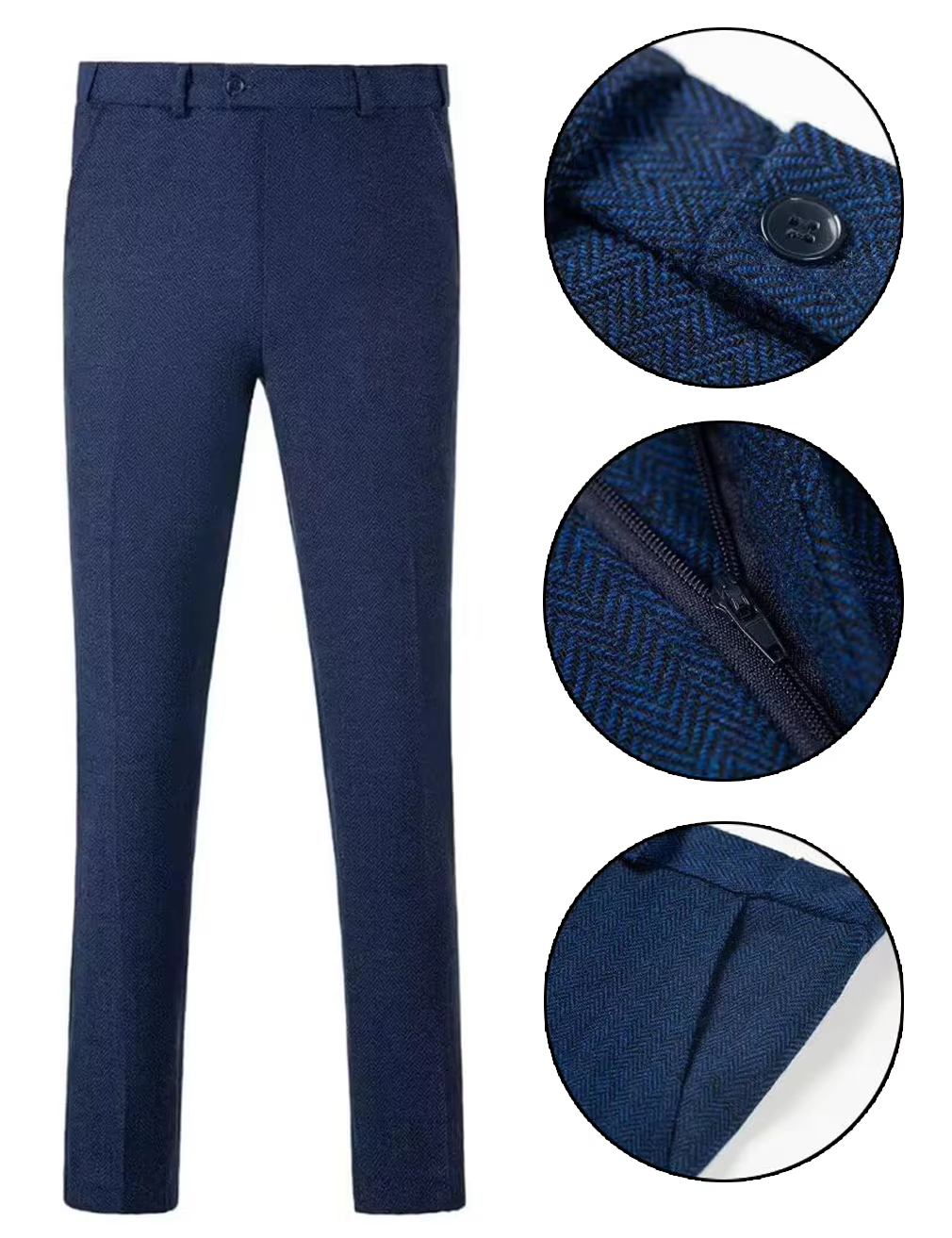 Retro britânico masculino terno 2 peças (blazer + colete + calças) único breasted terno jaqueta formal moda espinha de peixe casamento negócios