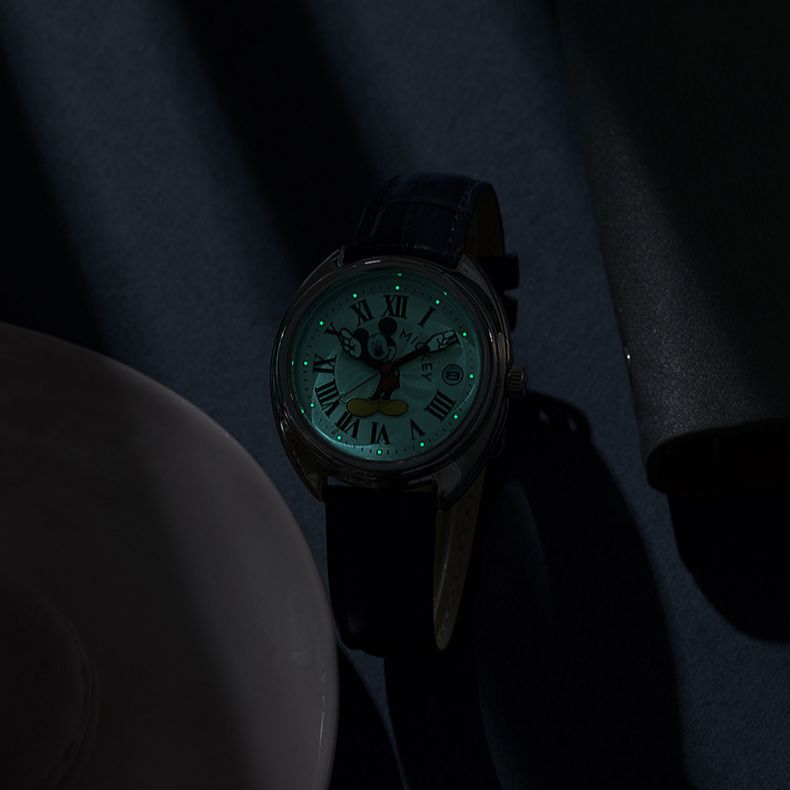 Disney Mickey Mouse Kinder Uhren Leuchtende Leder Quarz Armbanduhr Junge Mädchen Geburtstag Geschenk Student Uhr Junge Männer Frauen