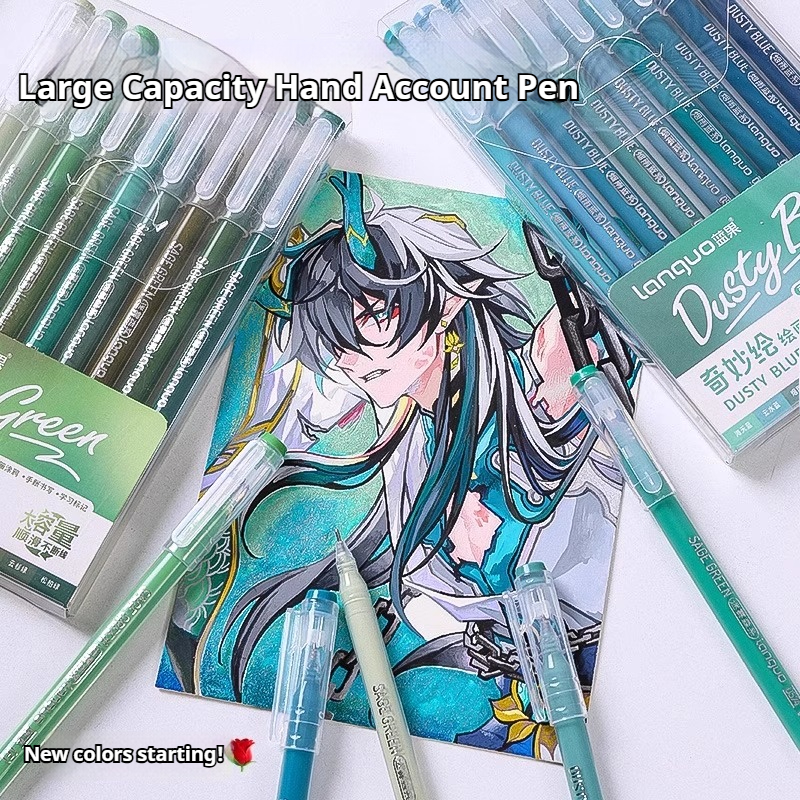 Bolígrafo de Gel de cuenta de mano de 105 colores, bolígrafo Retro Languo Morandi, bolígrafo manual de Color de gran capacidad para pintura de estudiantes, escritura de grafiti