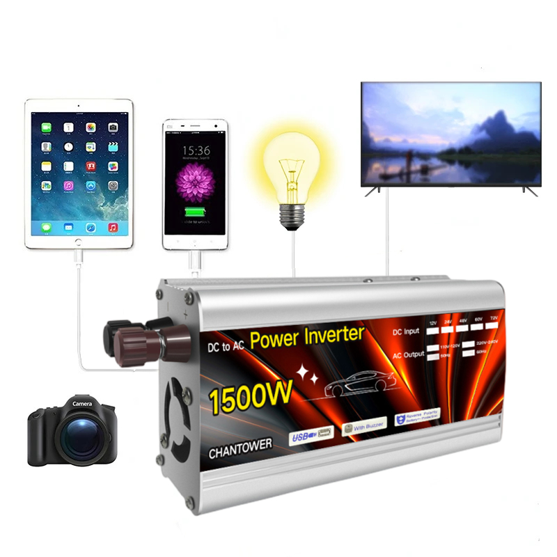 인버터 12v 220v 태양 광 인버터 500W 1000W 1500W 2000W 휴대용 전압 변압기 자동 충전기 변환기 자동차 전원 인버터