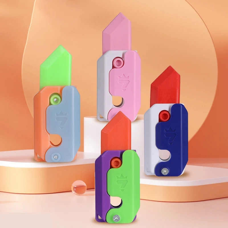 New Fidget Toys 3D Printing Carrot Gravity Knife Plastic Fidget Spinner Decompression Carrot Gun Novel Toys Funny Gifts