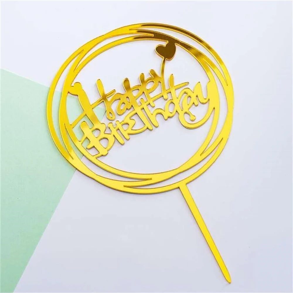 10pcs พลาสติก Gittler เค้กวันเกิดแฮปปี้ Topper Bling ตกแต่งป้ายเค้กวันเกิดแฮปปี้ Topper สาววันเกิดขนมตกแต่ง