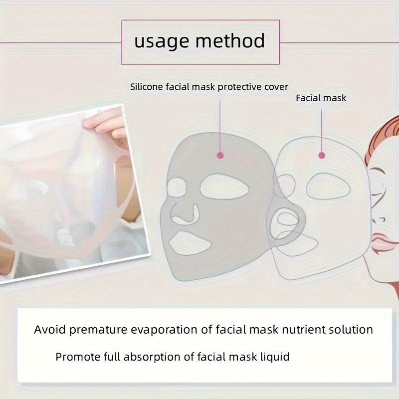 Silikon-Maskenabdeckung, am Ohr montierte feste Maske zur Befeuchtung und Absorption von Essenz, wiederverwendbares Gesichtspflege-Tool