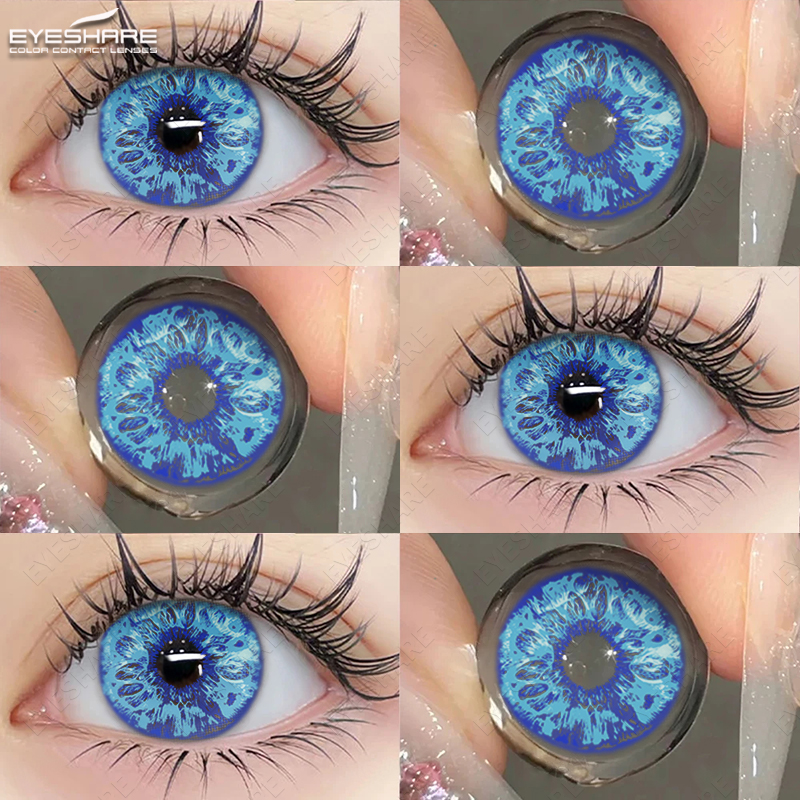 EYESHARE ハロウィンカラーコンタクトレンズ目アニメコスプレカラーレンズブルーレンズコンタクトレンズ美容アイメイク