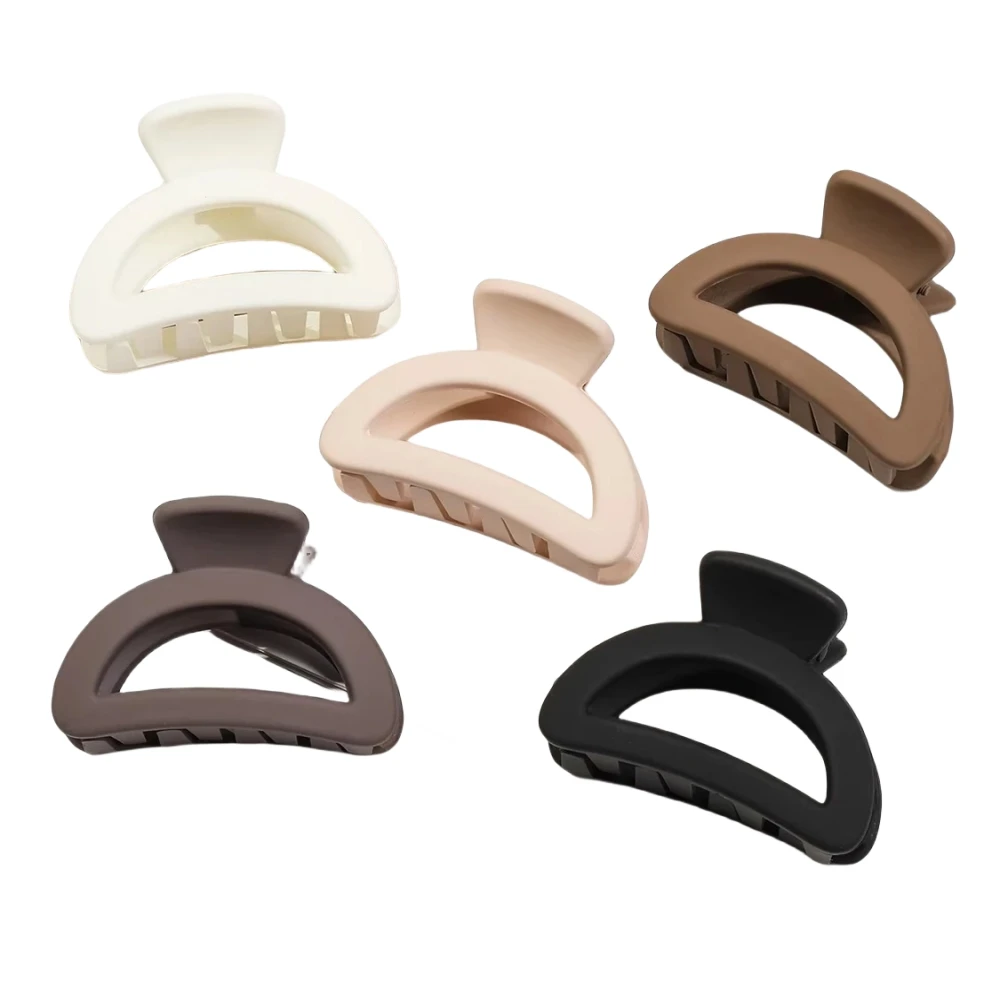 4/5 Uds. Pinzas en forma de garra para el pelo de mandíbula rectangular mate con flor pequeña para mujeres y niñas pasadores semicirculares para cabello fino