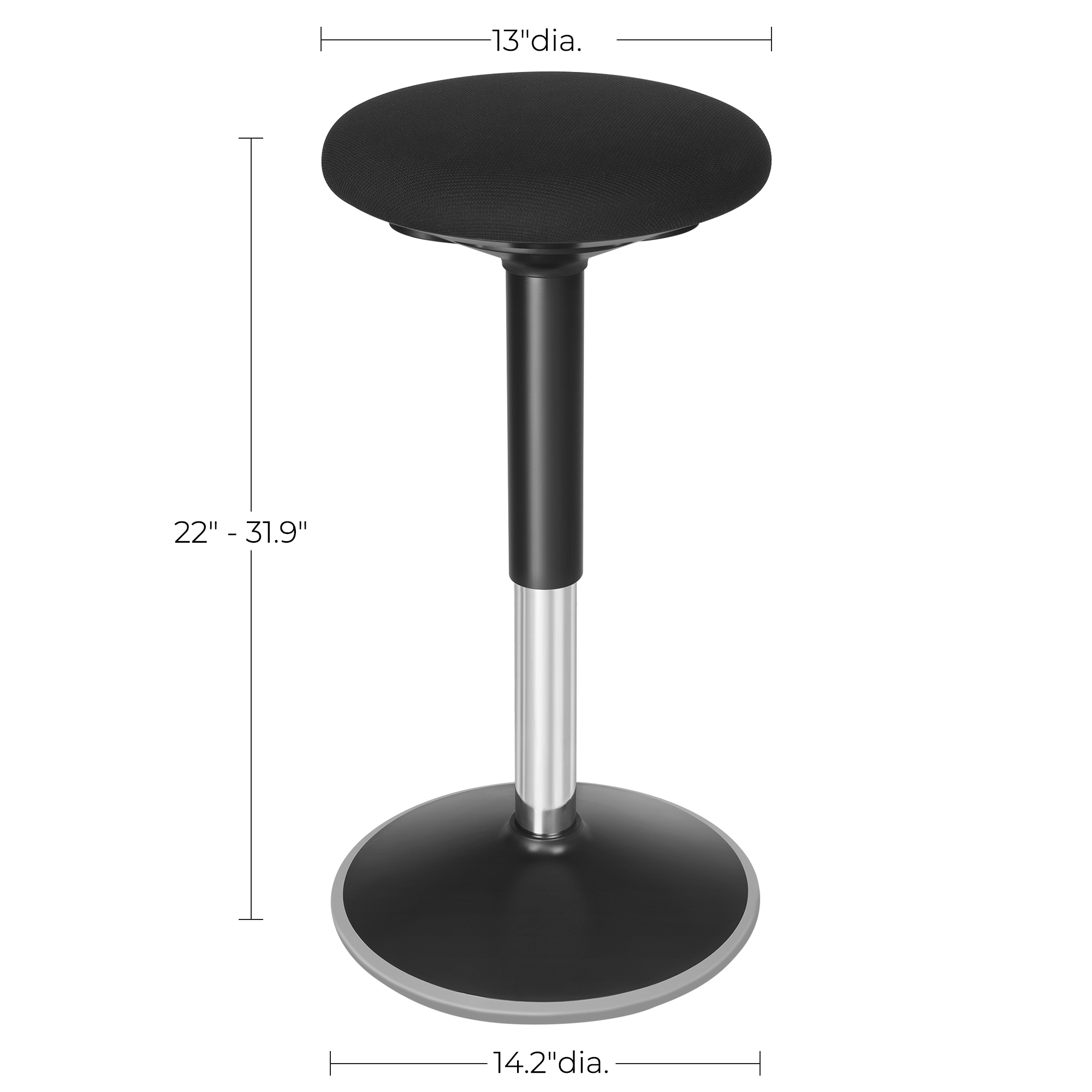 SONGMICS Tabouret dynamique, Tabouret assis debout, Siège de travail rotatif à 360°, ergonomique, hauteur réglable 56-81 cm, montage facile