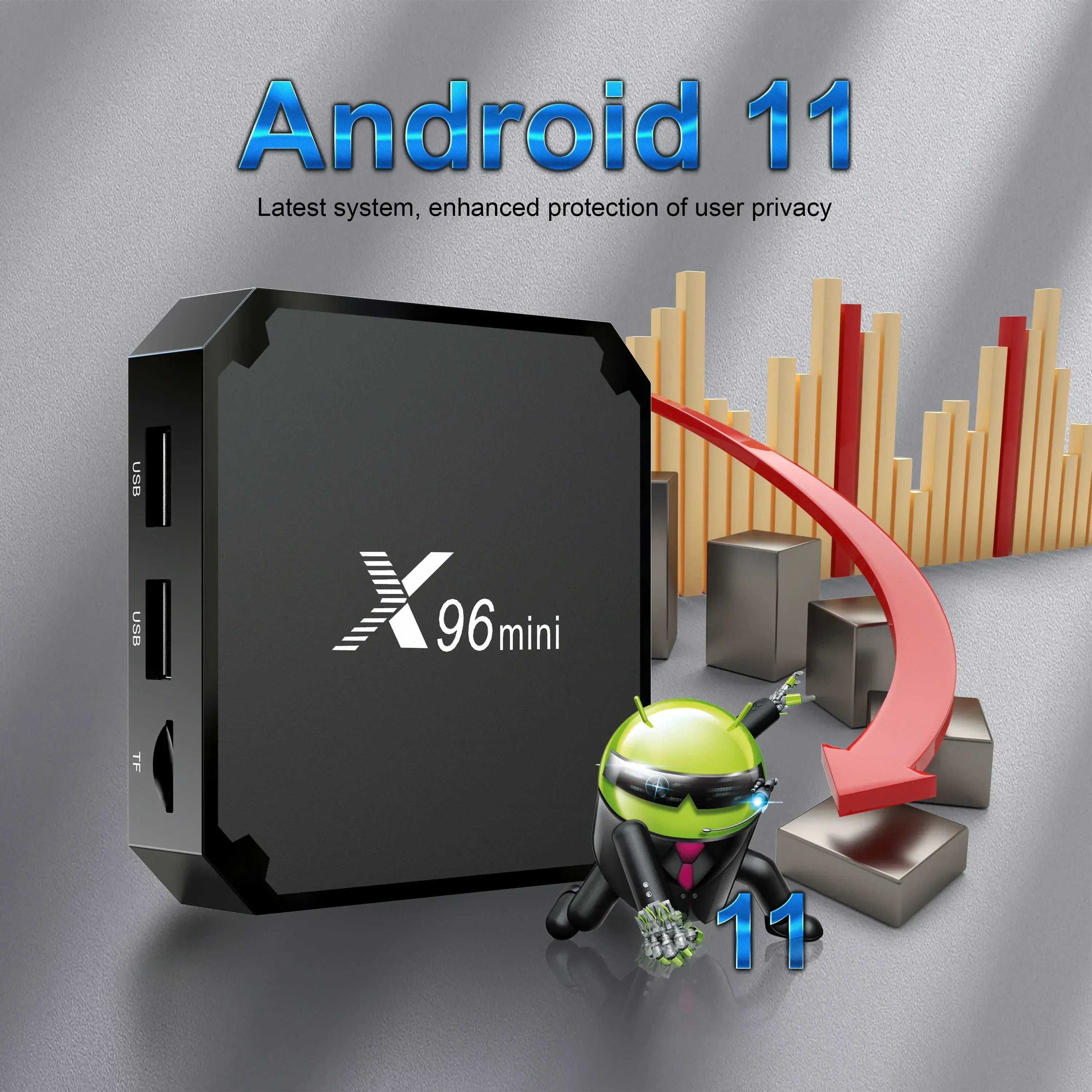 Smart TV BOX X96 Mini Android 9 Allwinner H313 Youtube 4K 1080P WiFi 2.4G LAN Ethernet Google Streaming Media Player Set Top Box