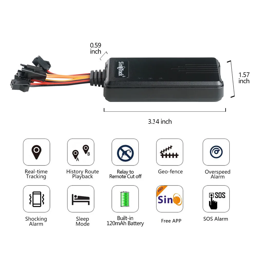 Localizzatore GPS SinoTrack 4G ST-906L per dispositivo di localizzazione di veicoli per auto moto con potere dell'olio tagliato e software di localizzazione online