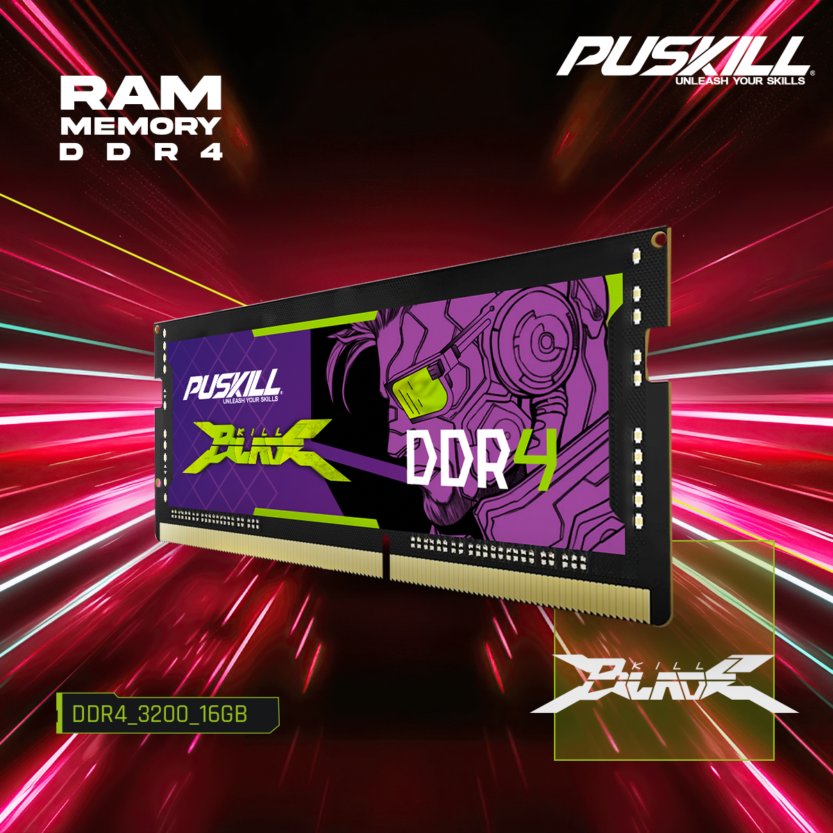 PUSKILL Memória Ram DDR4 8GB 4GB 16GB 2400mhz 2133 2666mhz Sodimm Notebook Memória de laptop de alto desempenho