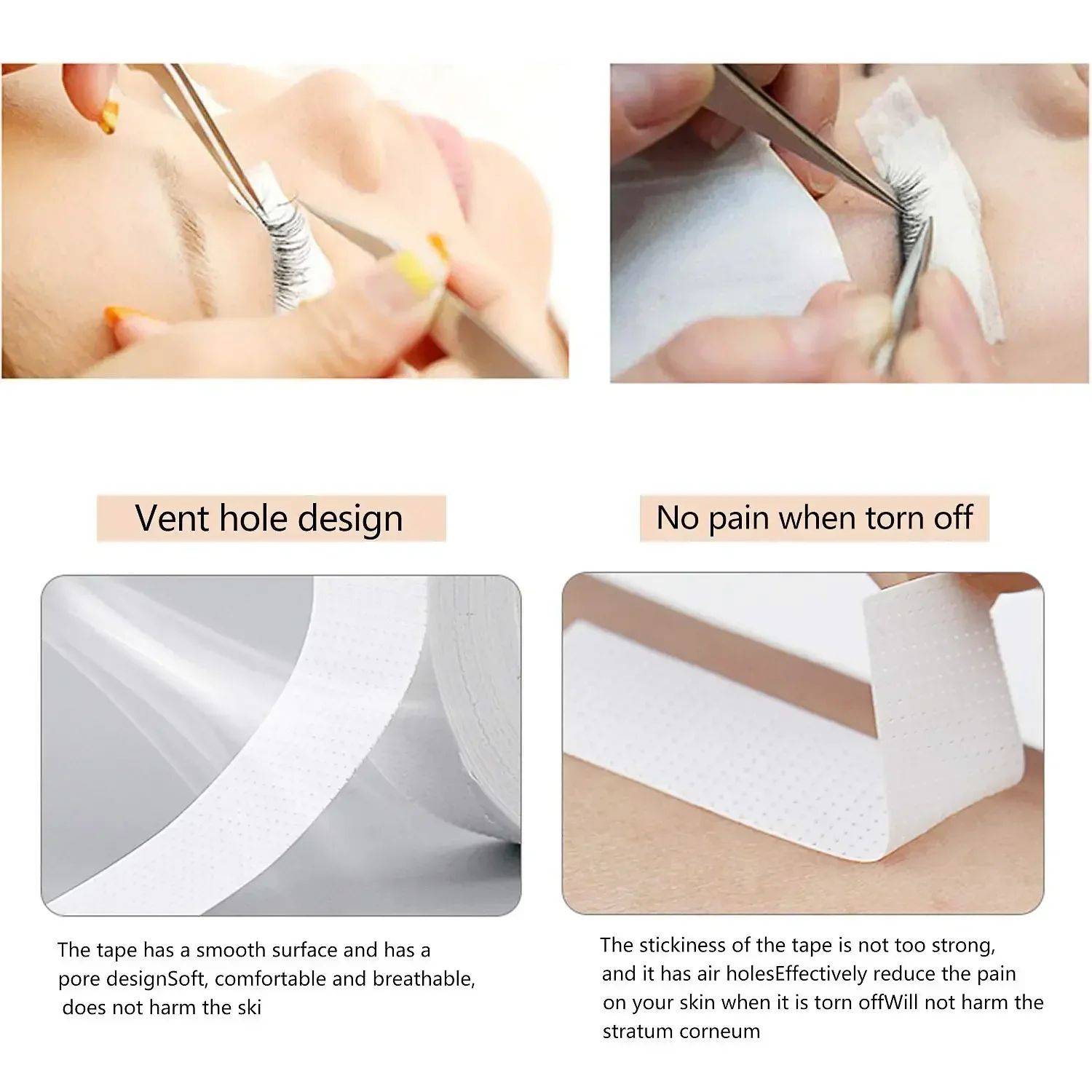 2/3 Rolls Japanese Insulating Tape for Eyelash Extension Lint Free Breathable Non-woven Tape Under Eye Pads Paper Eyelash Patch