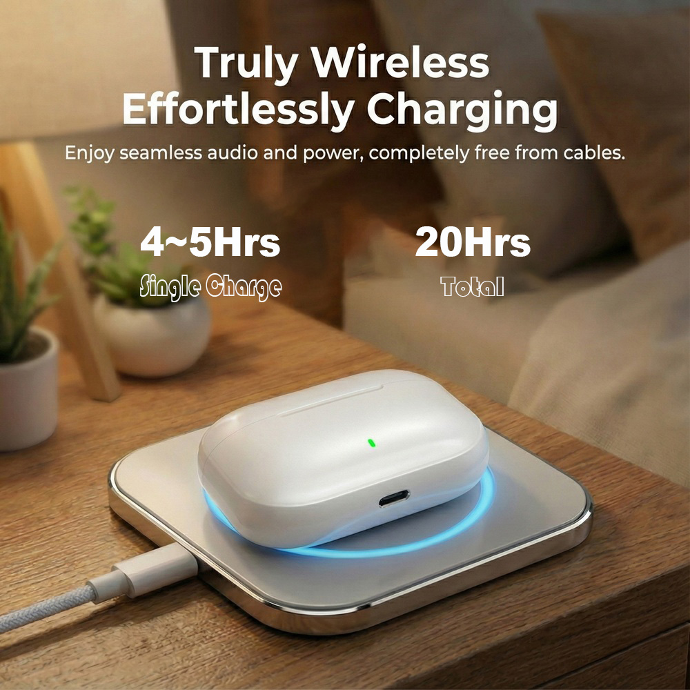 Беспроводные наушники с активным шумоподавлением и погружным звуком Сверхнизкая задержка Легкая беспроводная зарядка для бега в тренажерном зале