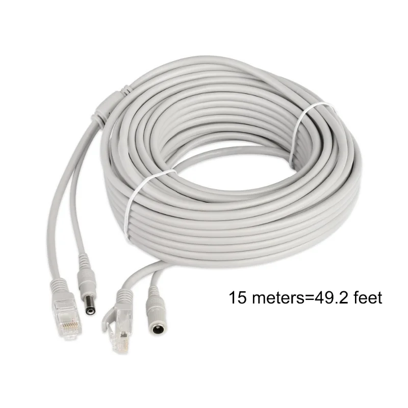 ESCAM 30 m/20 m/15 m/10 m/5 m RJ45 + DC 12 V câble d'alimentation Lan câbles réseau pour caméra IP réseau CCTV