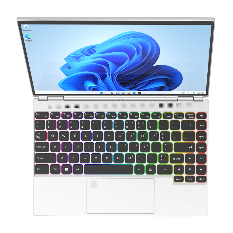 360 ° 회전 14.0 인치 IPS 터치 스크린, 32G 128G-1T 노트북, N95 윈도우 11 노트북, 4 인 1 태블릿, 비즈니스 사무실 슬림 터치 ID RGB