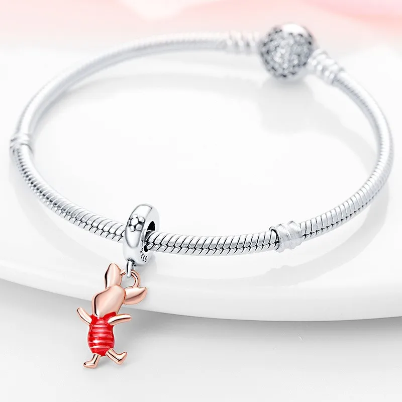 ขายร้อน Charms ลูกปัด 925 เงินสเตอร์ลิงน่ารัก Mini Piggy Dangle Fit สร้อยข้อมือกําไลข้อมือสร้อยคอ DIY เครื่องประดับ