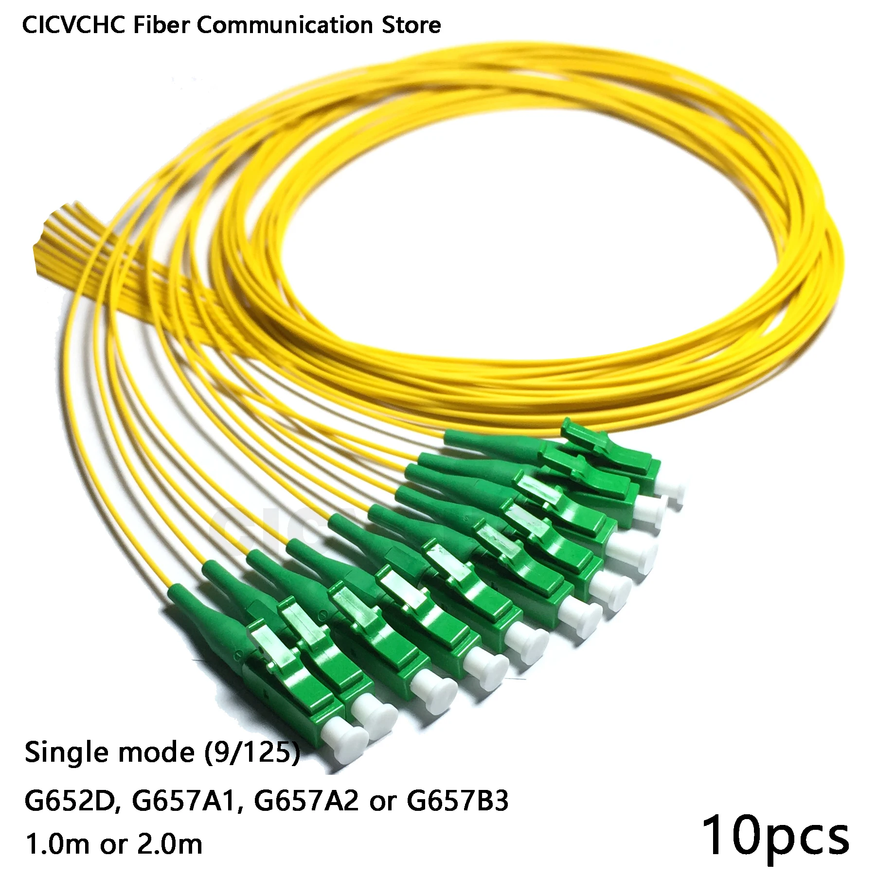 10 pz LC/UPC LC/APC Fibra Pigtail SM (G652D, G657A1, G657A2, G657B3), MM (OM1, OM2, OM3, OM4) Cavo da 0,9 mm