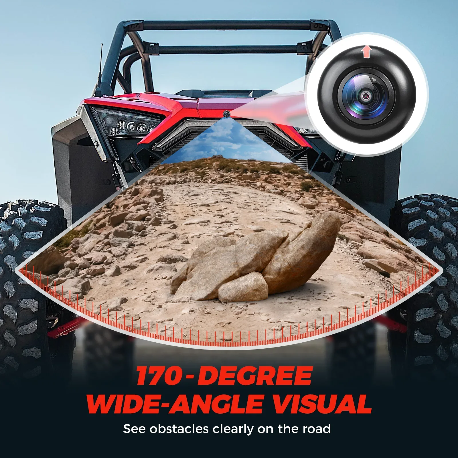 Cámara frontal de visión nocturna UTV IP67 Compatible con Polaris RZR PRO R/ XP 4 1000/ Turbo S/ XP 4 Turbo/ RZR 900 / S 1000 2019-2025