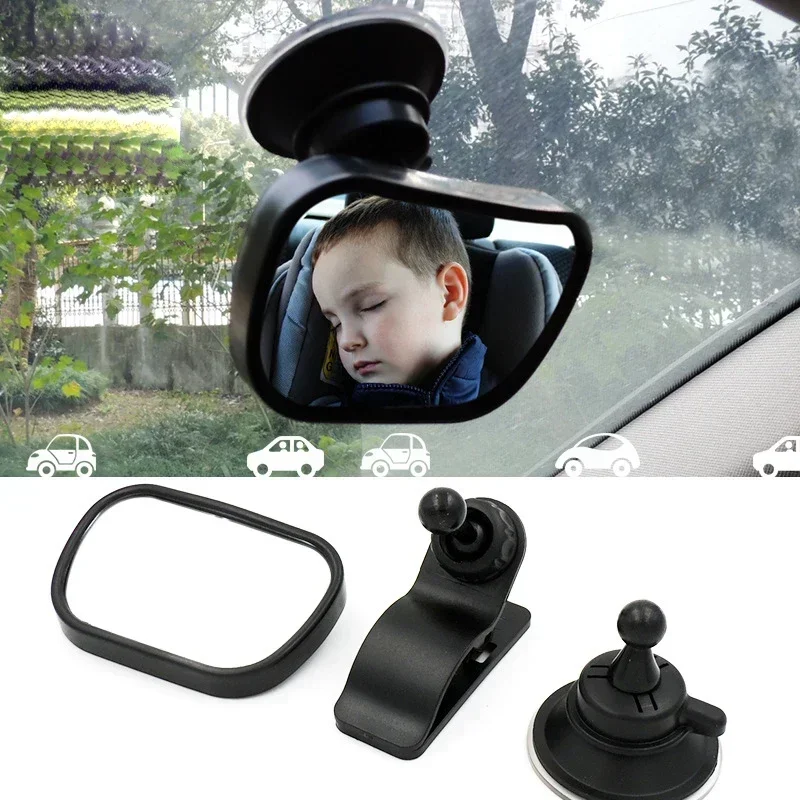 Espelho retrovisor ajustável para carro, assento traseiro do bebê, 2 em 1, mini segurança, criança, bebê, crianças, espelho convexo