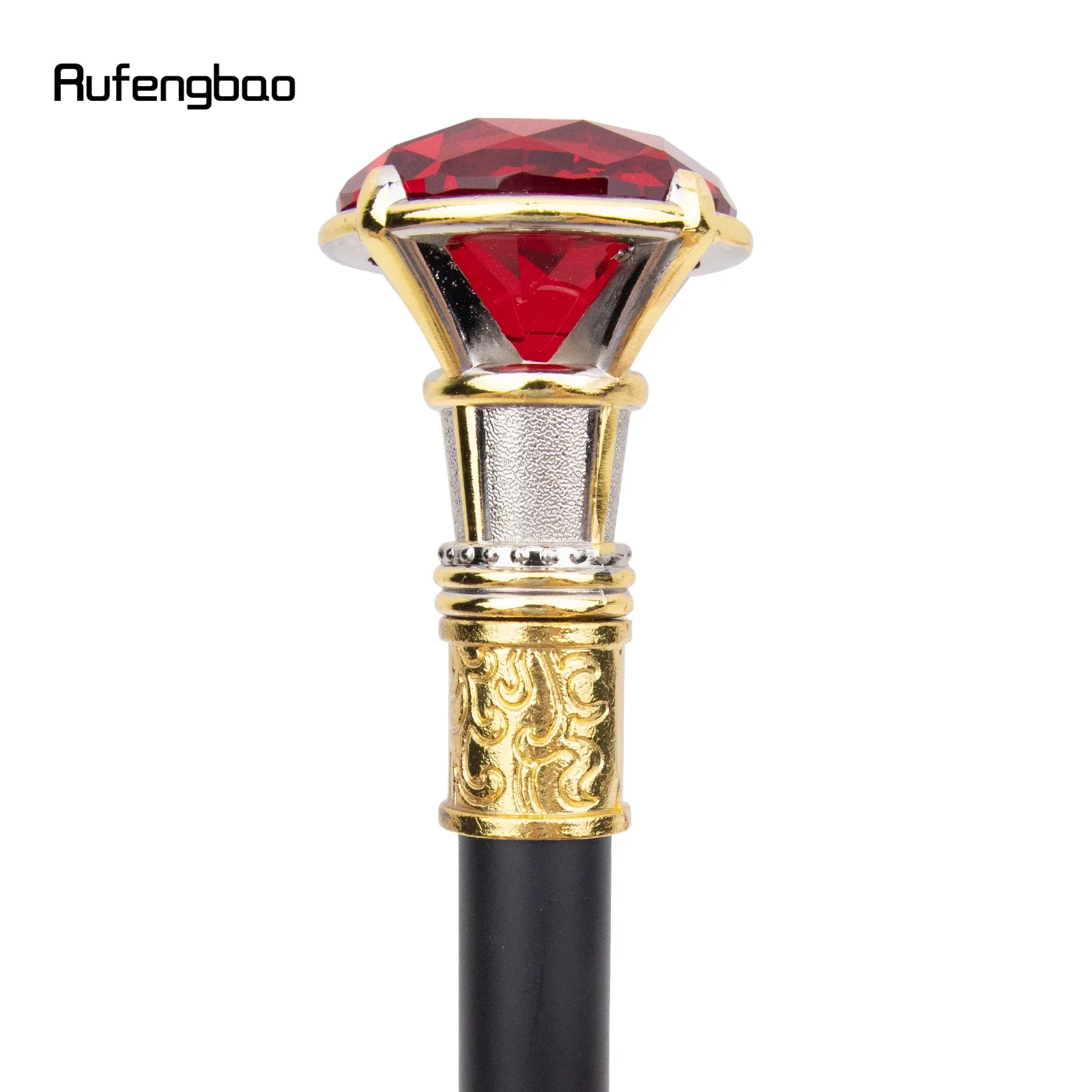Roter Diamant-Typ, goldener weißer Gehstock, modischer dekorativer Gehstock, Gentleman, eleganter Cosplay-Walkknopf, Crosier, 90 cm
