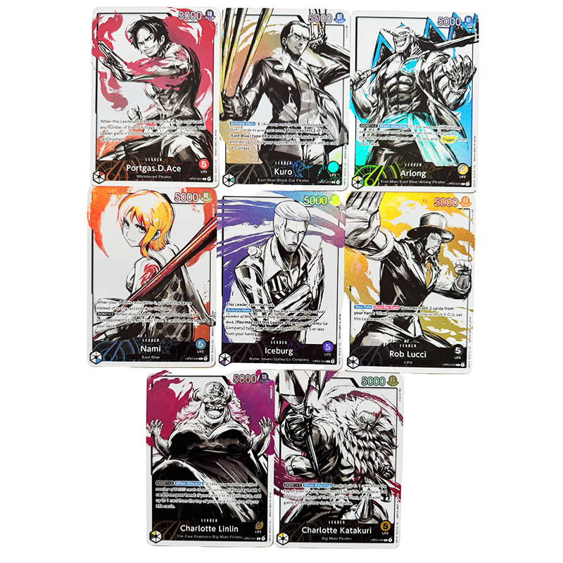 アニメワンピース OPCG 英語リーダールフィサボゾロナミ法エースサンジレプリカサカズキレイジュペローナゲームアニメコレクションカード