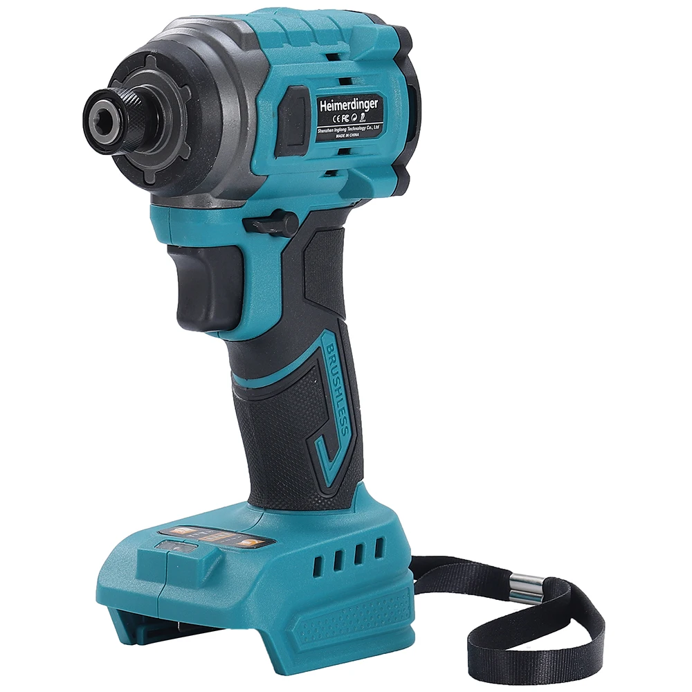 Controlador de impacto inalámbrico sin escobillas Heimerdinger, controlador de impacto hexagonal de 1/4 pulgadas y 6,35mm, alto par de velocidad Variable de 220N.m, sin batería