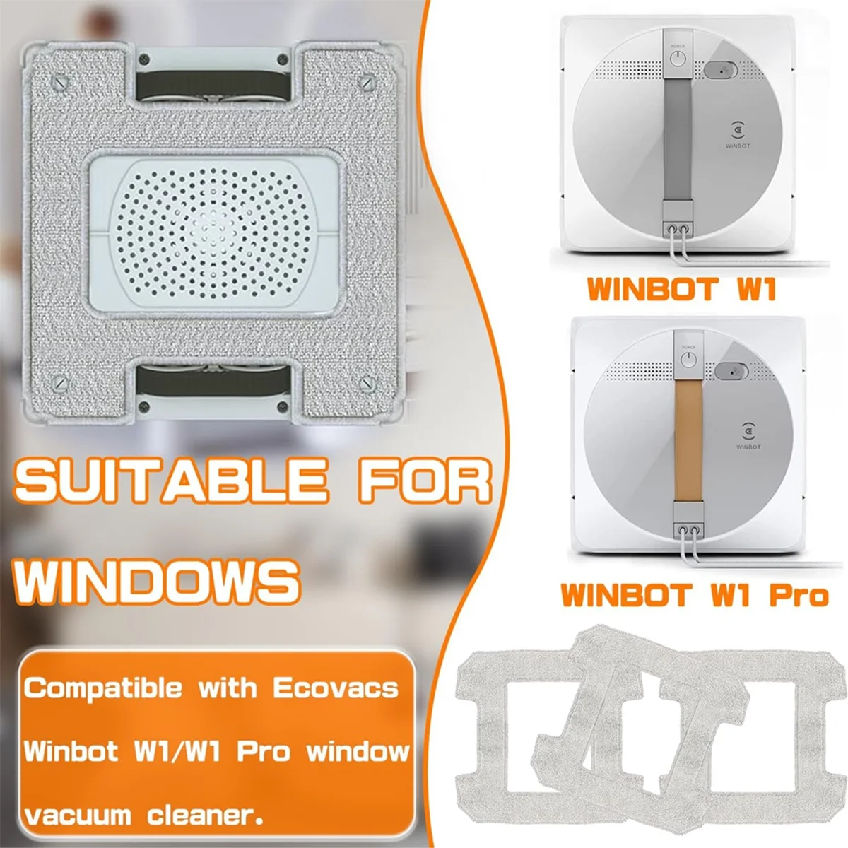 A71P สําหรับ Winbot W1 W1 Pro ทําความสะอาดหน้าต่างอะไหล่ล้างทําความสะอาดได้ผ้าทําความสะอาดเปลี่ยน Mop ผ้า