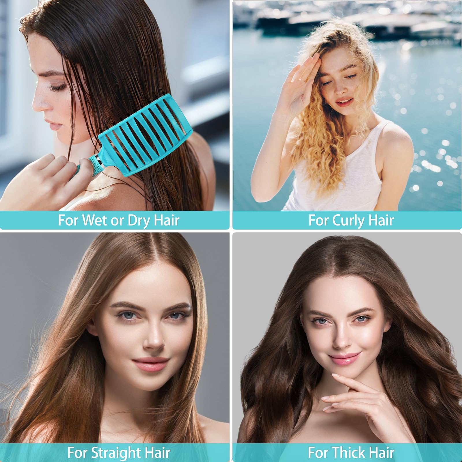 Pente profissional para salão de cabeleireiro, pente de massagem para couro cabeludo, escova de cabelo encaracolada e desembaraçadora para barbeiro, ferramentas de estilo