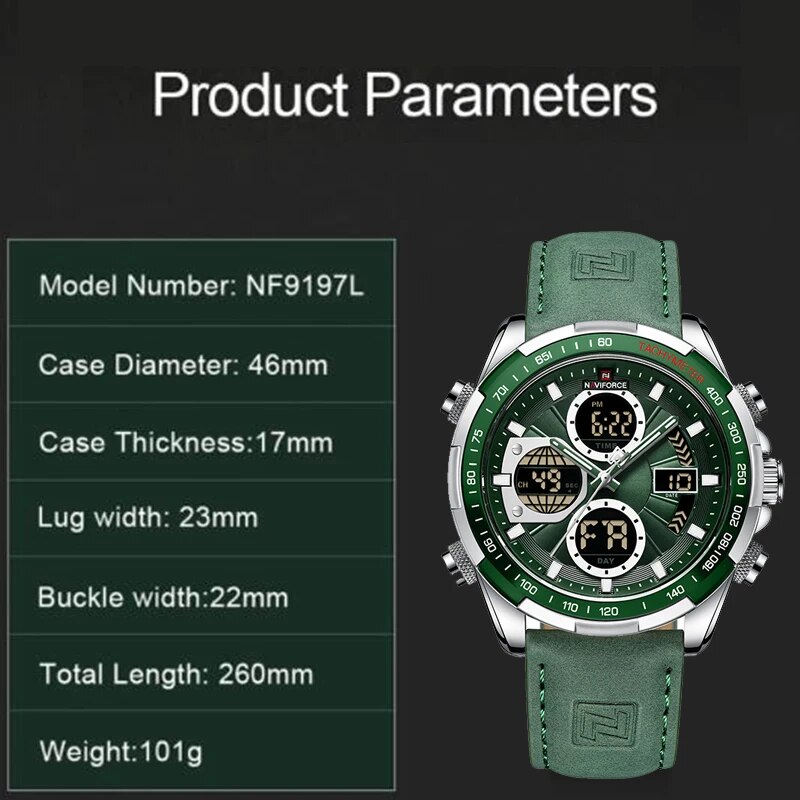 NAVIFORCE ファッションミリタリー腕時計男性用高級オリジナルスポーツクロノグラフ腕時計防水クォーツ腕時計時計