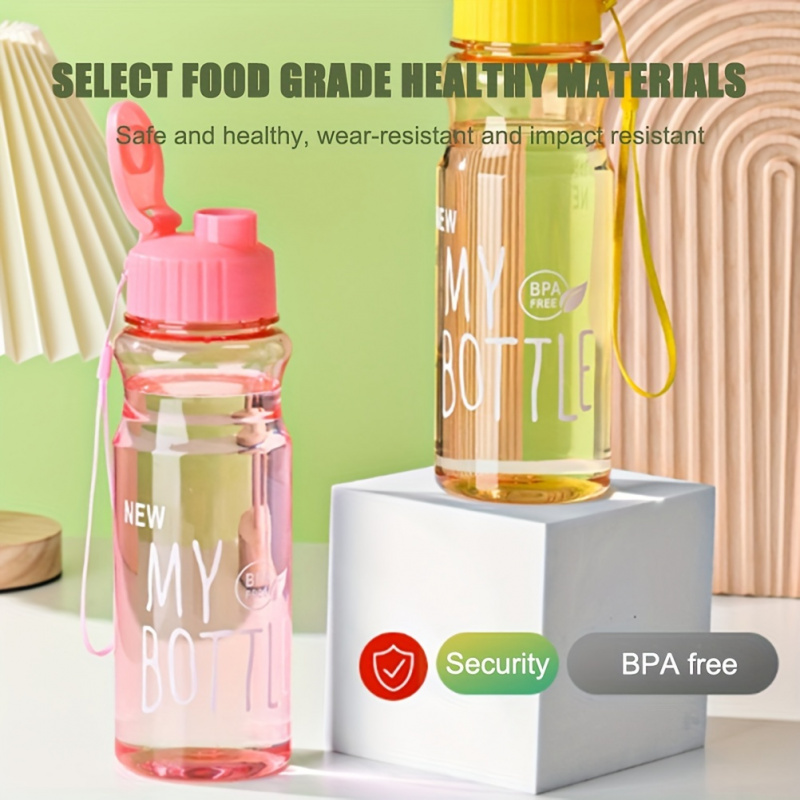 大容量カラープラスチックスポーツウォーターカップ、フリップオーバーコールドボトル、スペースウォーターボトル、1個