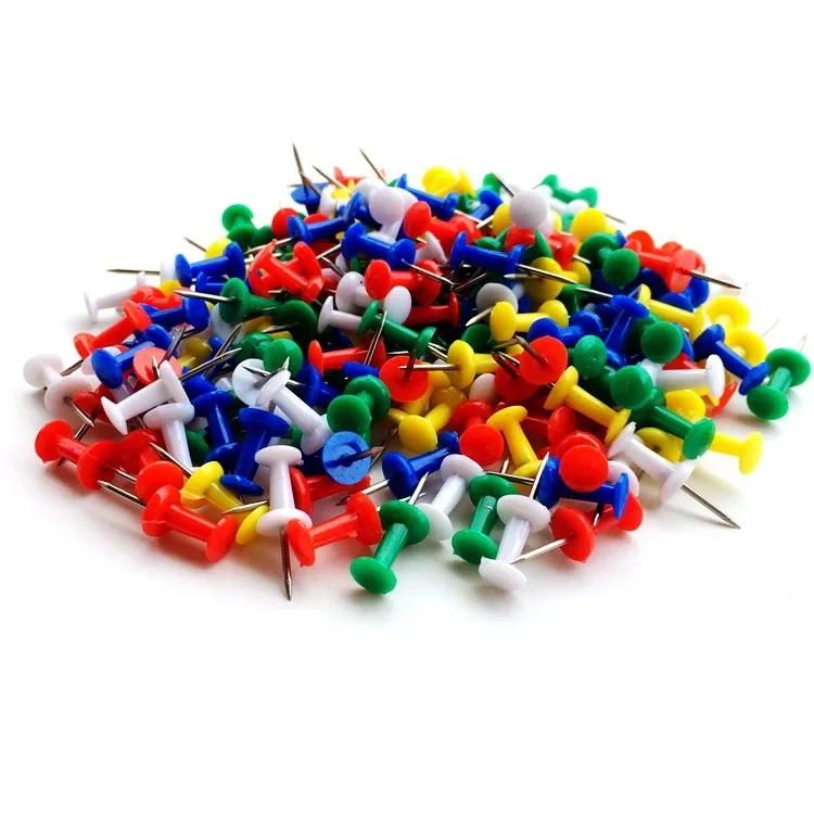 100PCS Binding Cork Board ความปลอดภัยพลาสติกสี Pin Big Head Push เข็ม Pins วาด Photo Wall Studs อุปกรณ์สํานักงานโรงเรียน
