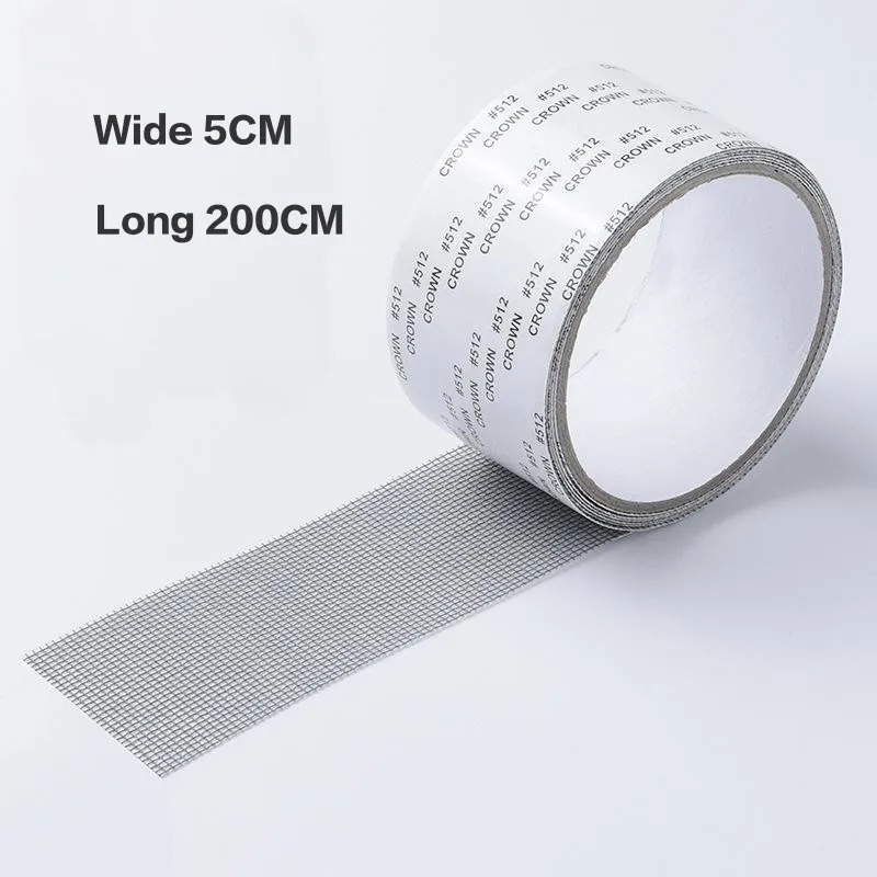 Strong Waterproof Self-Adhesive Window Screen Repair Mesh Tape for Covering Holes Tears Anti-Insect Mosquito Net Door Fix Patch