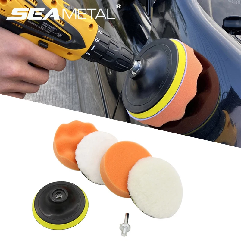 SEAMETAL 3/4/5 zoll Universal Auto Polnischen Pad Set M10/M14 Weiche Wolle Maschine Wachsen Polierer auto Körper Polieren Scheiben Auto Zubehör