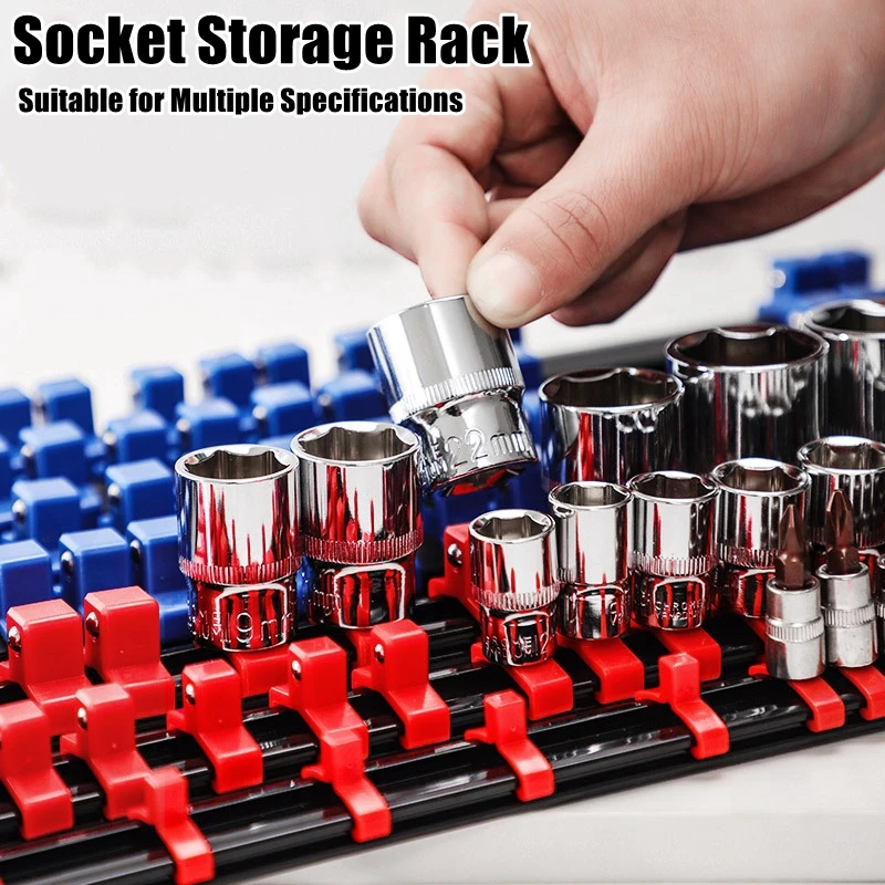 360° Swivel ABS Socket Organizer 1/4Inch 3/8Inch 1/2Inch Premium Quality Socket Clip Rail Holder socket organizer tools