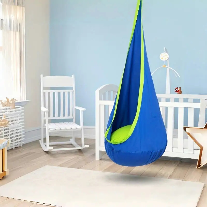 Neue kinder Hängen Stuhl Tragbare Fallschirm Tuch Schaukel Bett Indoor Hof Modell mit Aufblasbare Kissen Hängen Stuhl