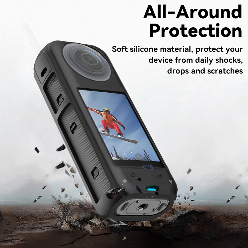 For Insta360 X5 X4 Soft Silicone Lens Protective Cover Panorama Camera Lens Cap Screen Protector For Insta 360 X4 X5 Accessories
