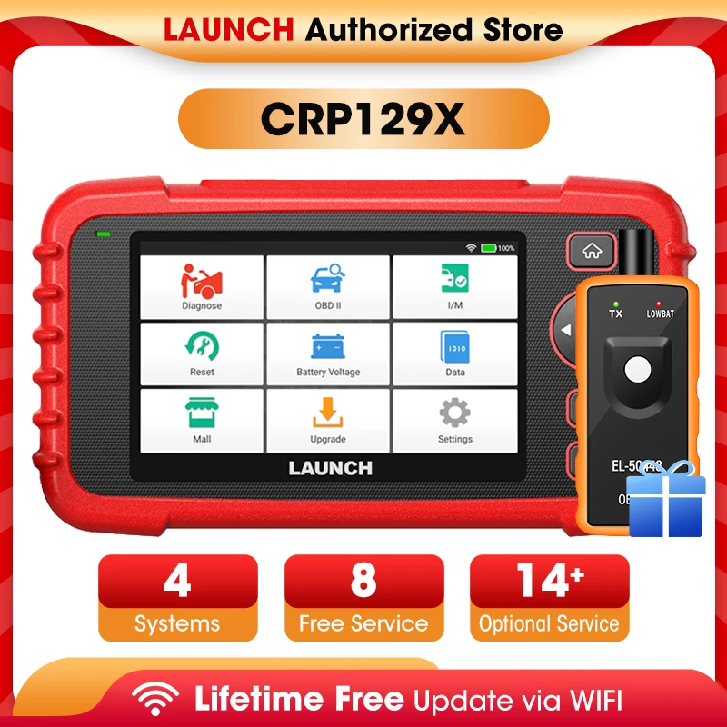 Starten Sie X431 CRP129X OBD2-Scanner, Codeleser, Diagnosetools, Motor, ABS, SRS, AT, Öl, SAS, EPB, TPMS, Reset Creader129X, OBDII-Start