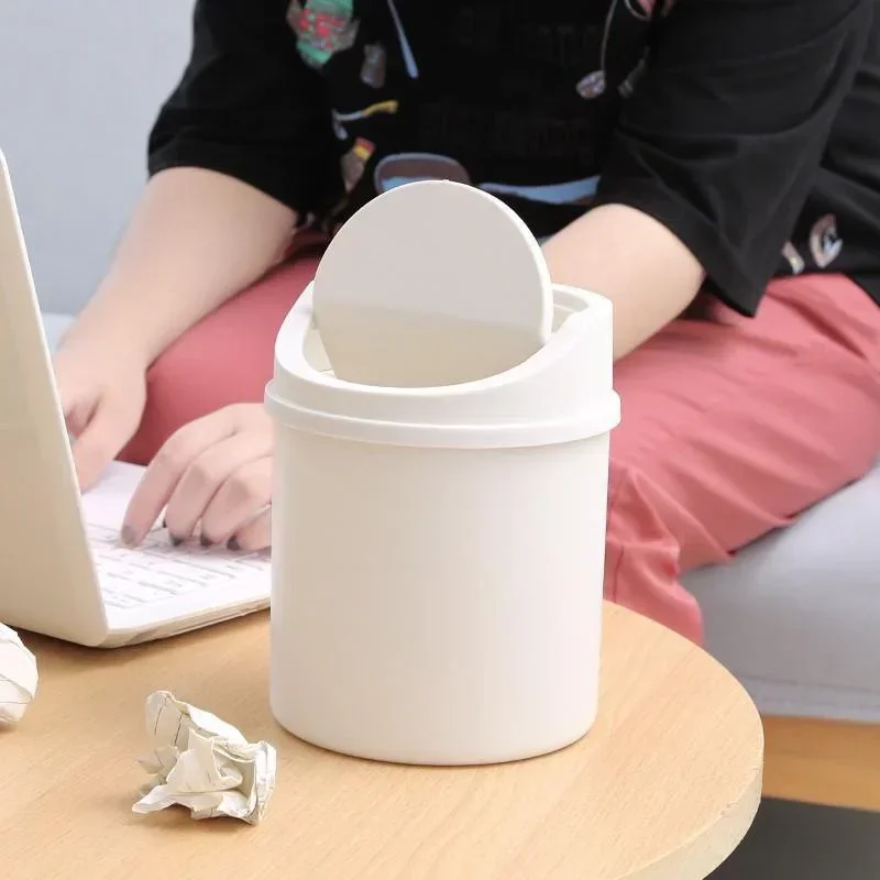 Mini-Desktop-Behälter, kleiner Mülleimer, Rohr mit Abdeckung, Schlafzimmer-Mülleimer, Mülleimer, Reinigen, Arbeitsplatz, Aufbewahrungsbox, Heimschreibtisch