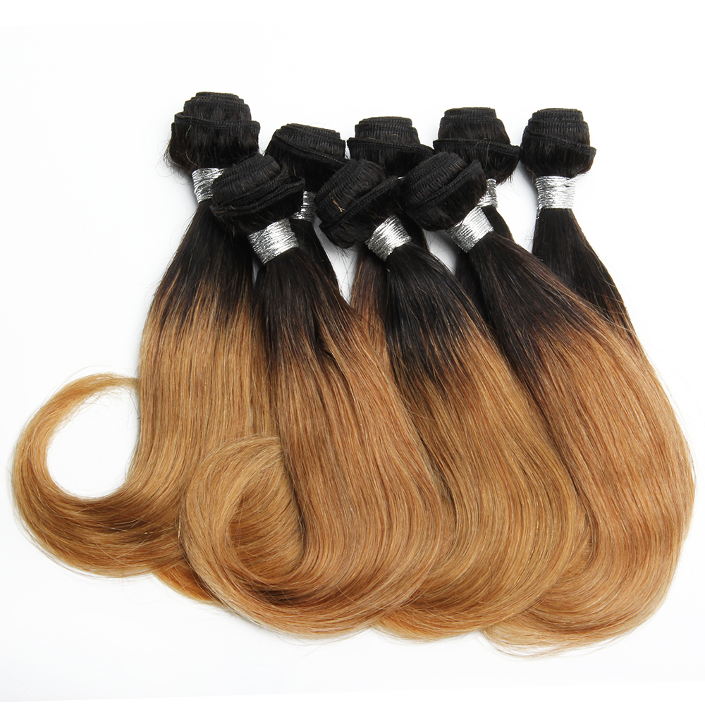 Bundles brésiliens de cheveux humains bouclés pour femmes, Ombre, Bob, Extensions, T1b, 27, 30, 8 Bundles
