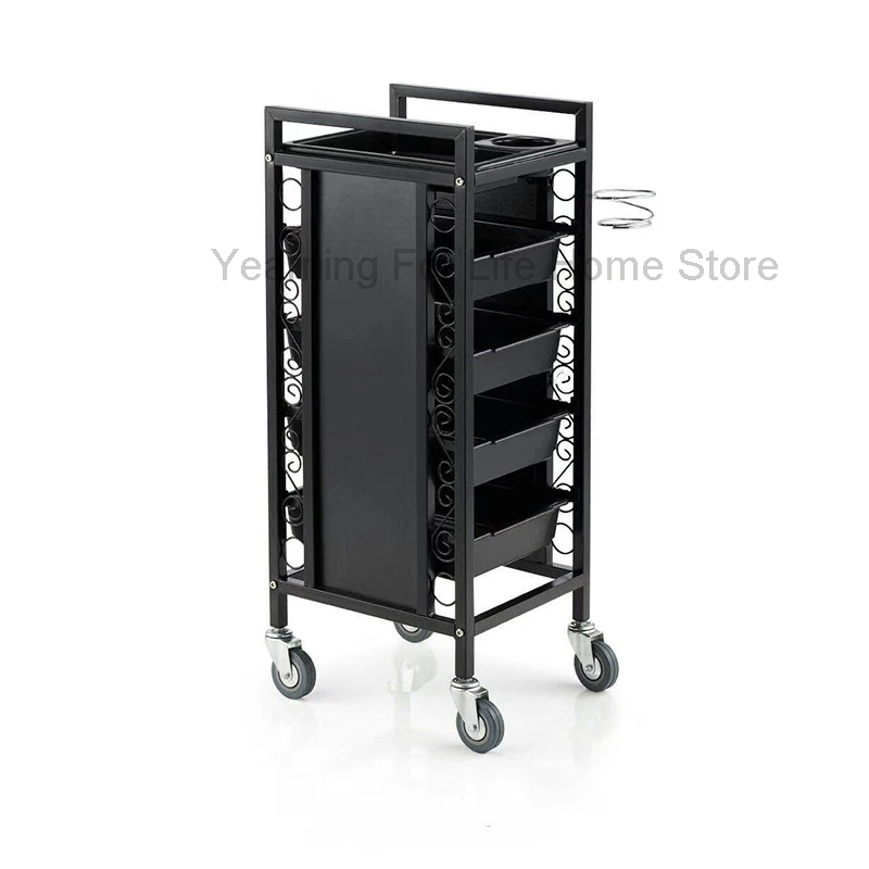 Wine Trolley Golden Auxiliary Cart Welding Rolling Tray Furniture for Barber Cosmetologist Cosmetic Table Wheels Folding Serving