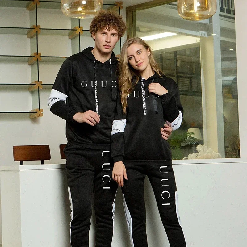 Agasalho masculino de alta qualidade moda com capuz moletom moletom casual tendência impressão pulôver clássico preto branco roupas jogging
