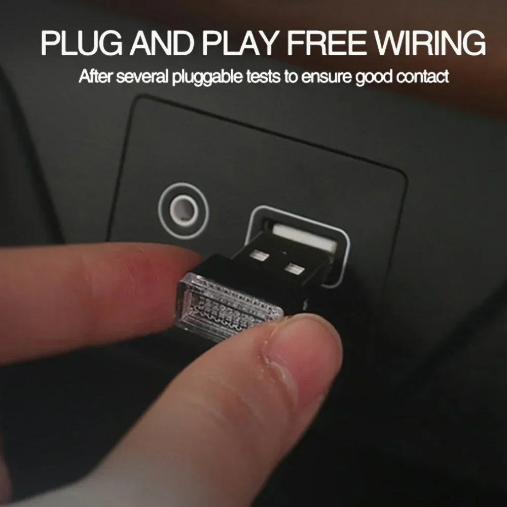 Car Ambient Light Led No Modification Car Portable Computer Usb Night Light Car Decoration Light Multi-use Atmosphere Light