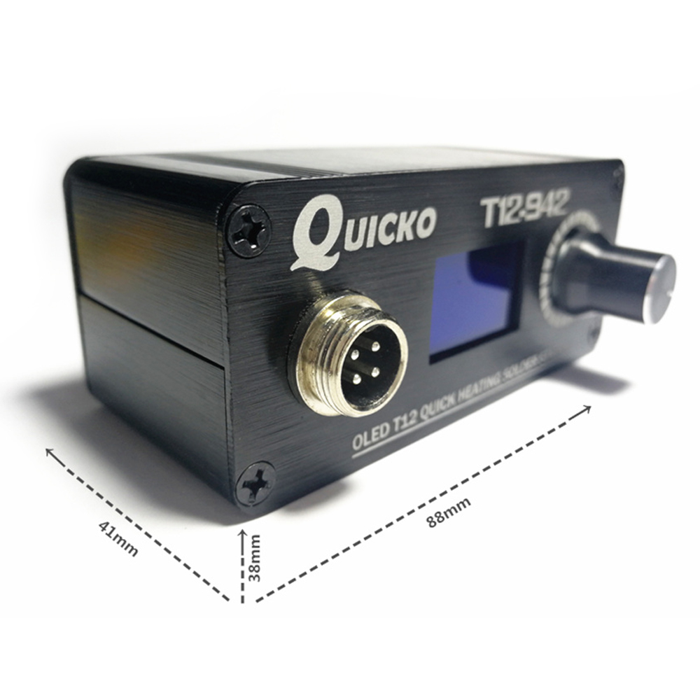 Quicko-T12-942 MINI-Lötstation mit EU-Adapter, 24 V 3 A Lötspitze T12-Eisenspitze, tragbares Schweißgerät, fertige Maschine