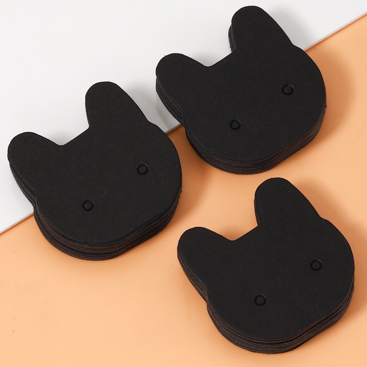 50pcs 3.5x3.5cm Cat Earrings Ear Studs Display Card for Necklace Jewelry Packaging Cardboards