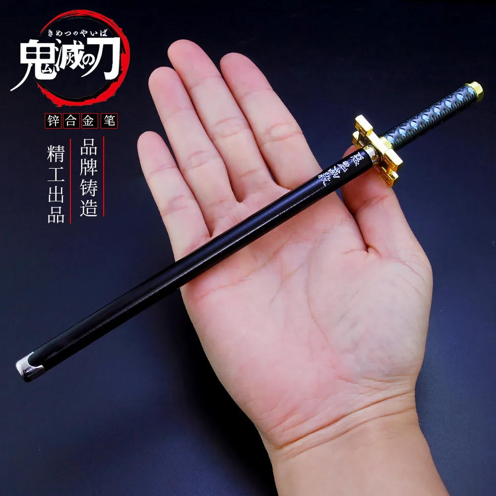 20CM Anime Demon Slayer Thanh Kiếm Mẫu Bút Gel Kimetsu Không Yaiba Tanjirou Vũ Khí Đen Đổ Cosplay Chống Đỡ Sinh Viên Tặng hộp Gói