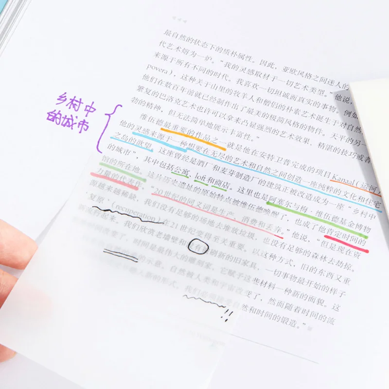 50 Sheets Transparent Waterproof Posted It Memo Pad Sticky Note Pads Notepads Posits for School Stationery Office Supplies