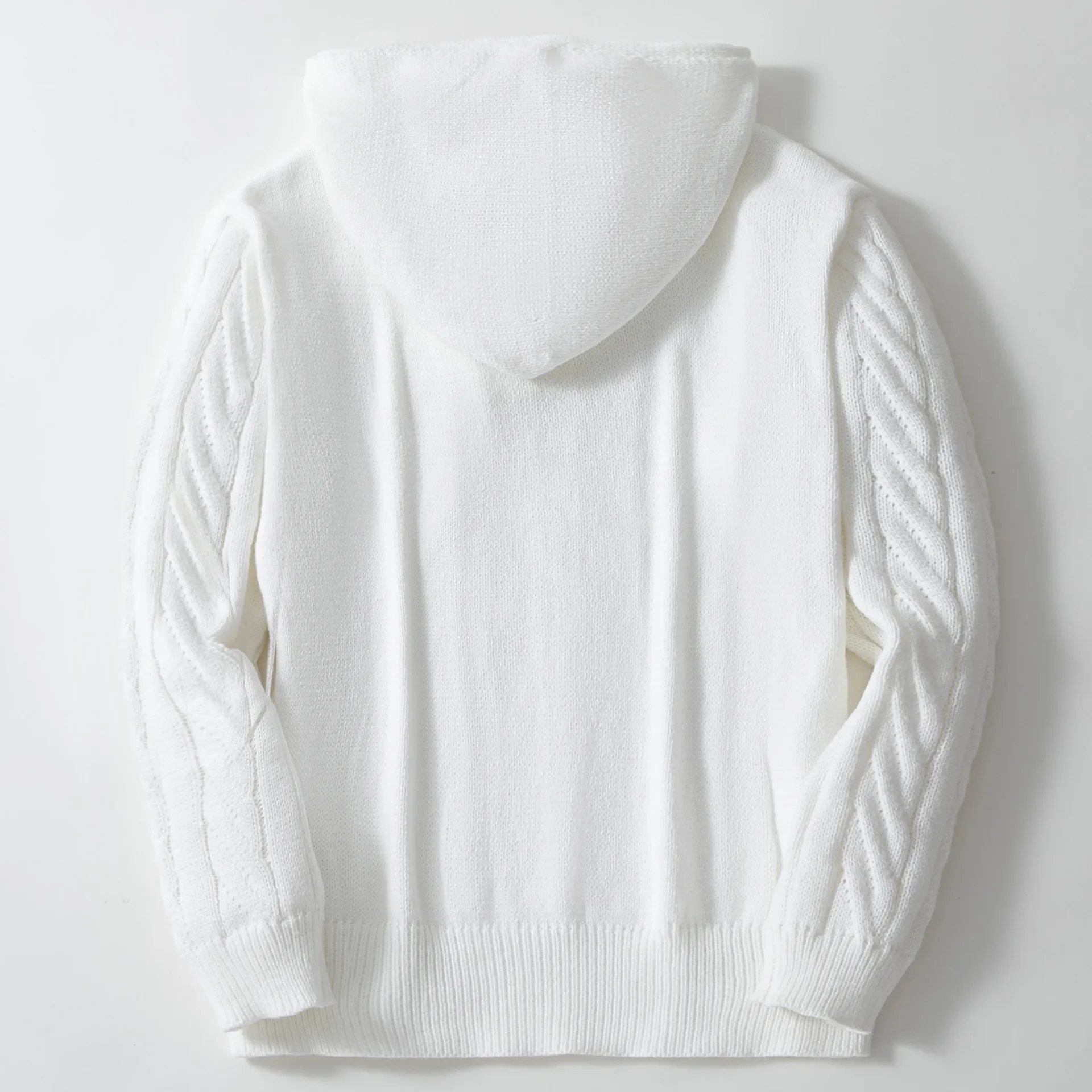Sudaderas para hombre, jerséis, suéteres, sólidos, informales, sueltos, con capucha, de punto, con cordón, Tops cálidos gruesos regulares, Otoño Invierno
