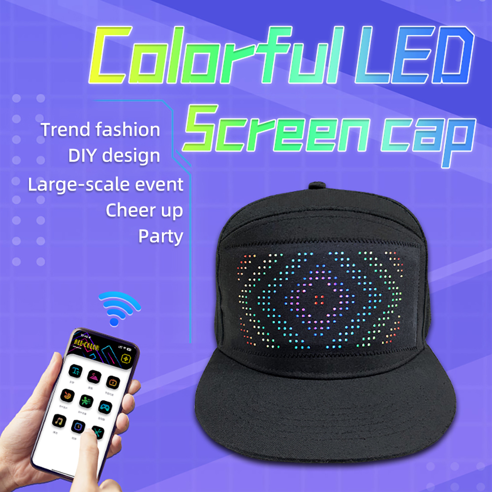 DIY LED Licht Display Bildschirm Smart Matrix Hut APP Gesteuert Display Zeichen Kappen Bluetooth Baseball Hut Hip Hop Party Coole Dekor